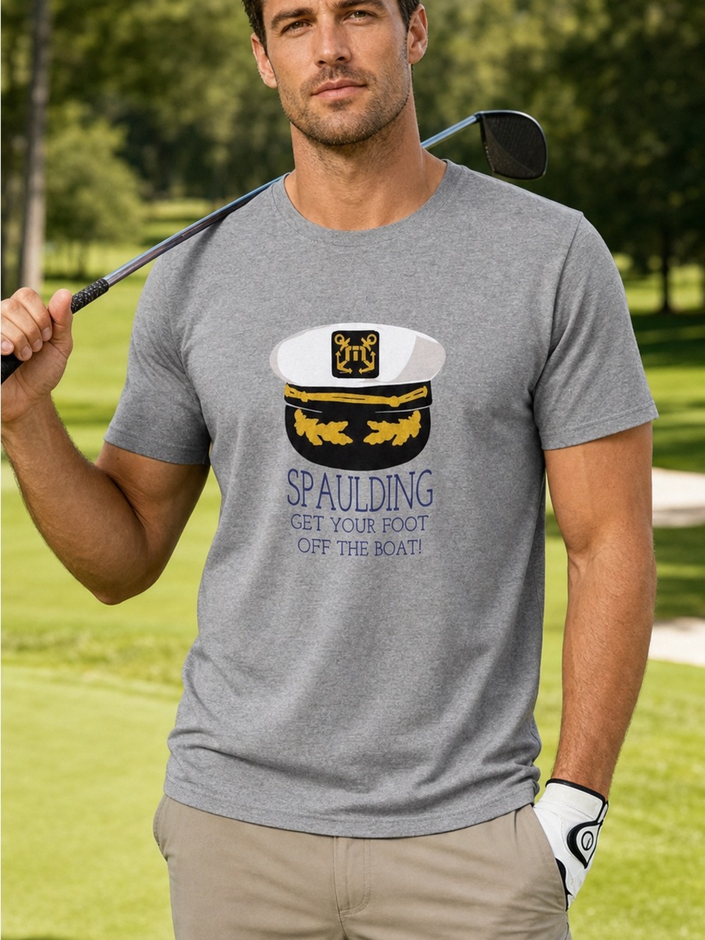 Peter Millar Unbranded Caddyshack  Graphic Tee Gray Short‎ Sleeve T-Shirt M